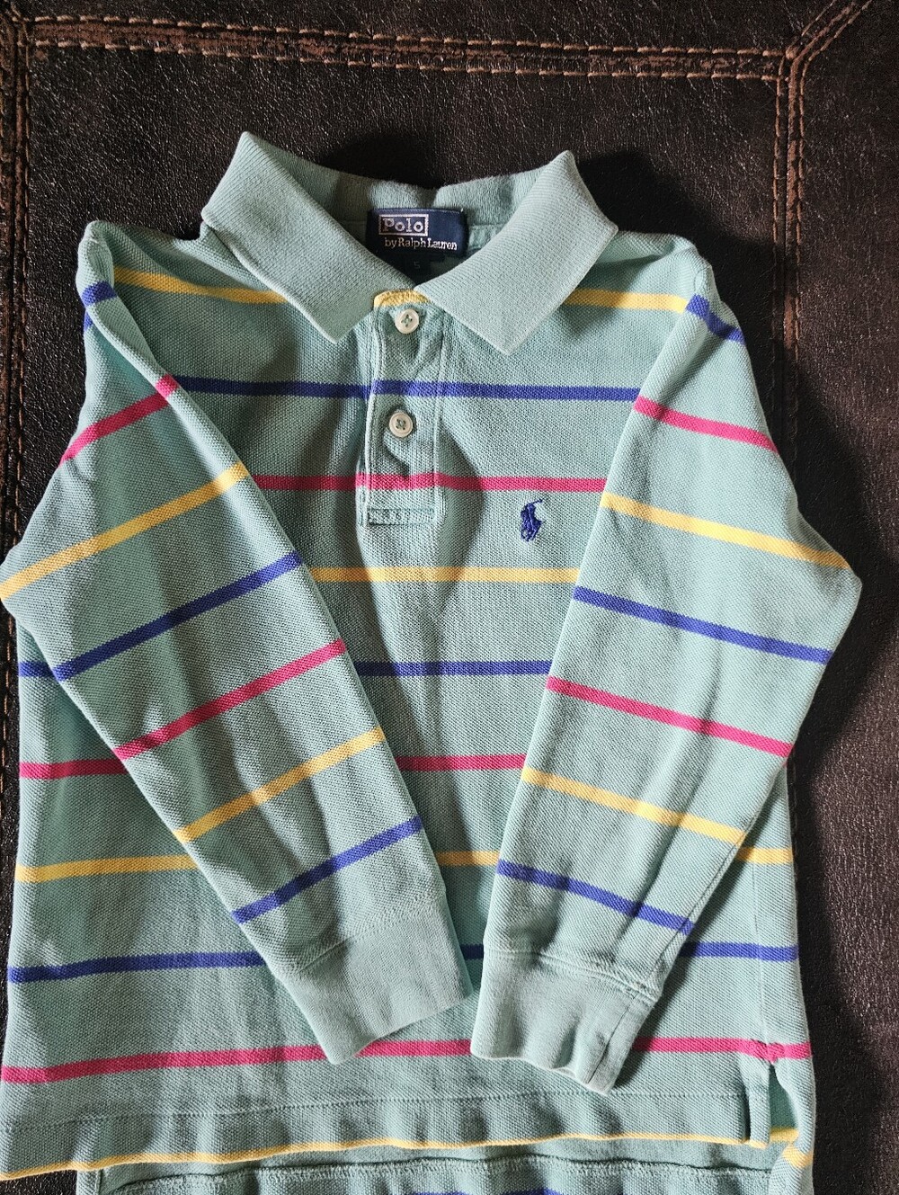 Polo Kids by Ralph Lauren Mint Green Long-Sleeve Striped Polo